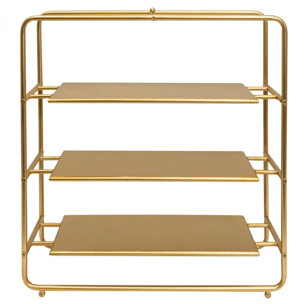Decostar™ Metal 3 Tier Square Dessert Stand - Gold