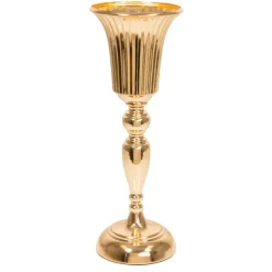 Decostar™ Metal Trumpet Floral Centerpiece 15¼" - Gold