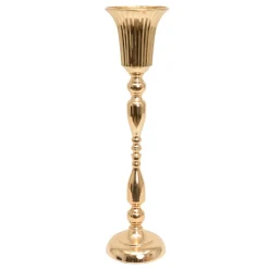 Decostar™ Metal Trumpet Floral Centerpiece 24" - Gold