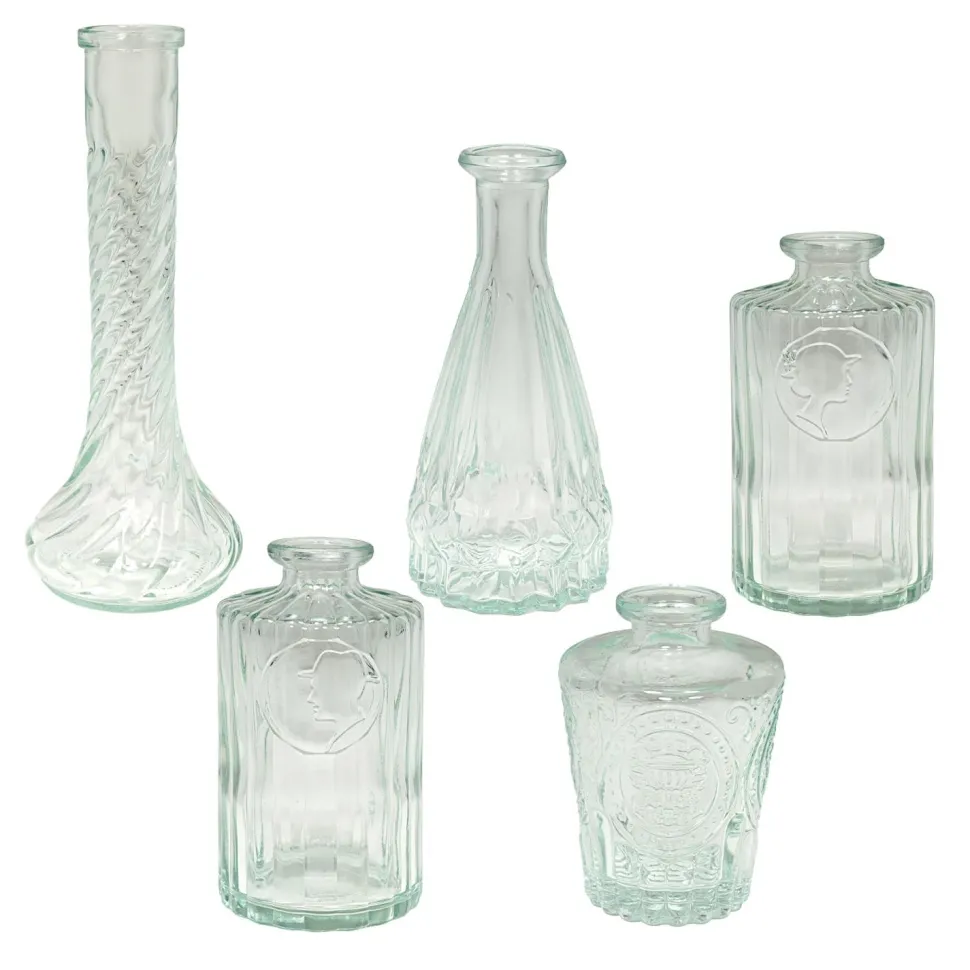 Decostar™ Mini Vintage Glass Vase Set 5pc/box - Clear