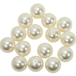 Decostar™ 30mm Craft Pearl Beads With Hole 454g/Bag - Ivory