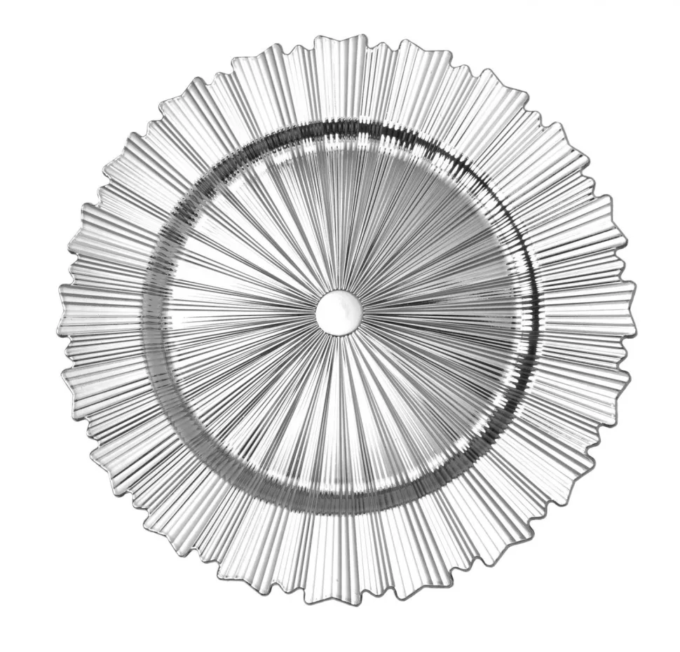 Decostar™ Modern Plastic Charger Plate 13" - 24 Pieces - Silver