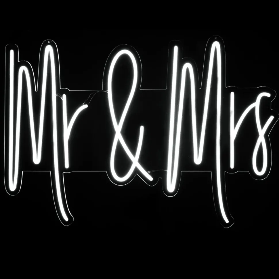 Decostar™ "Mr & Mrs" Neon Light Sign With Hanging Chain 33"