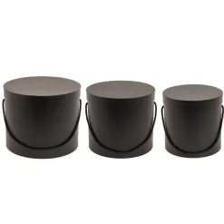 Decostar™ Nested Floral Boxes 3pc/set - All Black