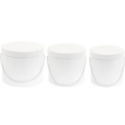 Decostar™ Nested Floral Boxes 3pc/set - All White