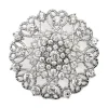 DecoStar™ Ornate Diamond-Encrusted Round Brooch in Silver