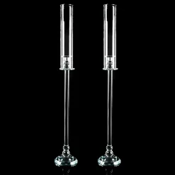 Decostar™ Pair of Crystal Single Arm Clear Candelabra - 38½"