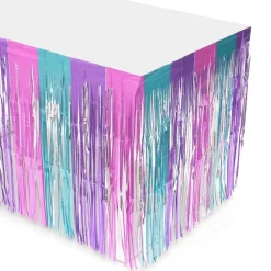 Decostar™ Pastel Rainbow Metallic Foil Table Skirt 14ft