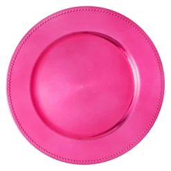 Decostar™ Plastic Charger Plate 13" - Shiny Foil Finish - Magenta - 24 Pieces