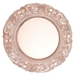 Decostar™ Plastic Charger Plate With Engraved Rim 14" - 24 Plates - Rose Gold
