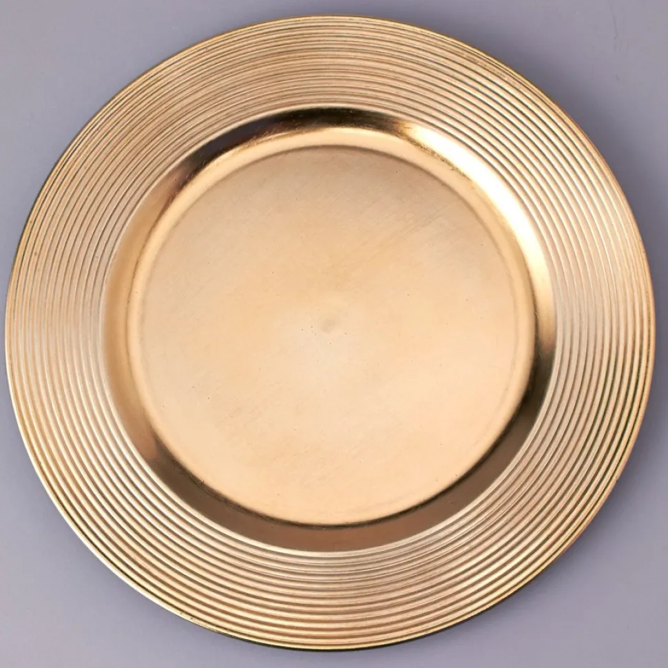 Decostar™ Plastic Charger Plate 13" - Gold - 24 Pieces