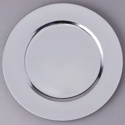 Decostar™ Plastic Charger Plate 13" - Silver - 24 Pieces