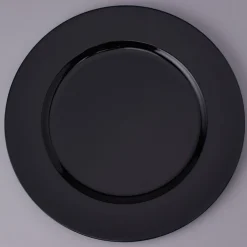 Decostar™ Plastic Charger Plate 13" - Black - 24 Pieces