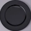 Decostar™ Plastic Charger Plate 13" - Shiny Foil Finish - Black - 24 Pieces