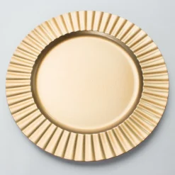 Decostar™ Plastic Charger Plate 13" - Matte Spray Finish - Gold - 24 Pieces
