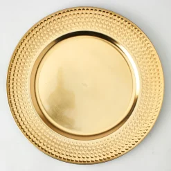 Decostar™ 13" Plastic Charger Plate - E - 24 Pack - Gold