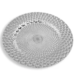Decostar™ 13" Plastic Charger Plate - B - 24 Pack - Silver