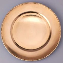 Decostar™ Plastic Charger Plate 13" - Shiny Foil Finish - Gold - 24 Pieces