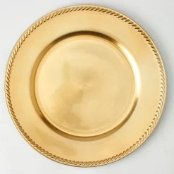 Decostar™ 13" Plastic Charger Plate - A - 24 Pack - Gold