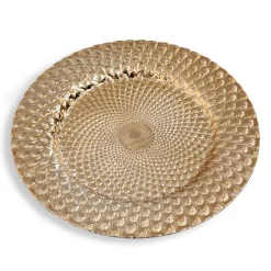 Decostar™ 13" Plastic Charger Plate - B - 24 Pack - Gold