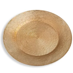 Decostar™ 13" Plastic Charger Plate - F - 24 Pack - Gold