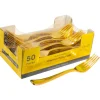 Decostar™ Plastic Forks Set 50pc/pack - Gold