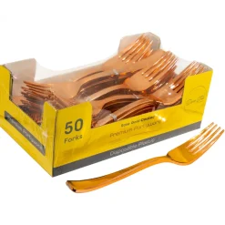 Decostar™ Plastic Forks Set 50pc/pack - Rose Gold