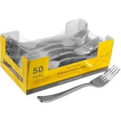 Decostar™ Plastic Forks Set 50pc/pack - Silver