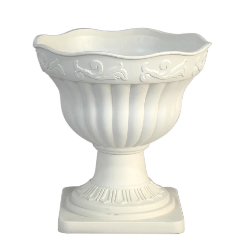 Decostar™ Plastic Planter Urn White 14 1/4" - 12 Pieces
