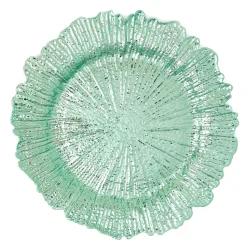 Decostar™ Plastic Reef Charger Plate 13" - Aqua - 24 Pieces