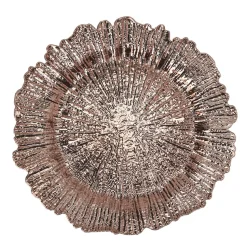 Decostar™ Plastic Reef Charger Plate 13" - Rose Gold - 24 Pieces
