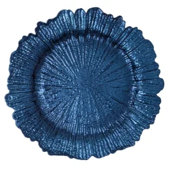 Decostar™ Plastic Reef Charger Plate 13" - Navy - 24 Pieces