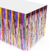 Decostar™ Rainbow Metallic Foil Table Skirt 14ft