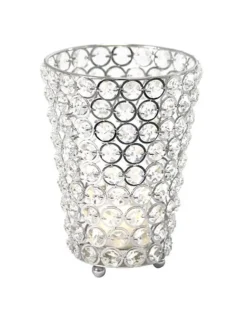 DecoStar™ Real Crystal Cylinder Candle Holder - LG