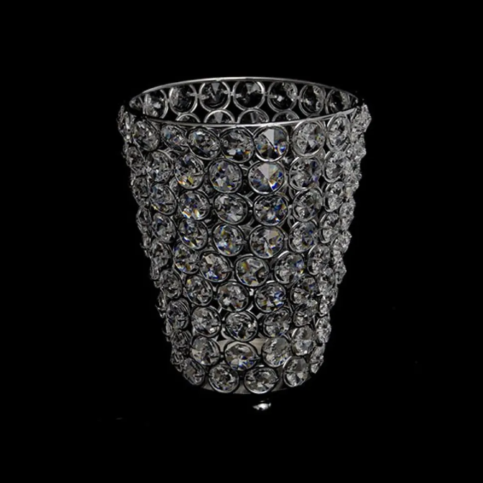 DecoStar™ Real Crystal Cylinder Candle Holder - LG