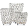 DecoStar™ Real Crystal Cylinder Candle Holder 3 Piece Set!