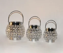 DecoStar™ Real Crystal Hanging Candle Holder - MED
