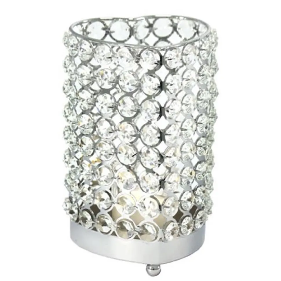 DecoStar™ Real Crystal Heart Candle Holder - LG