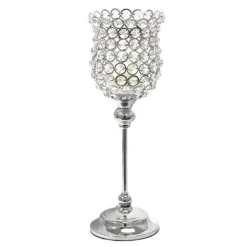 DecoStar™ Real Crystal Hourglass Candle Holder Pedestal - 14"