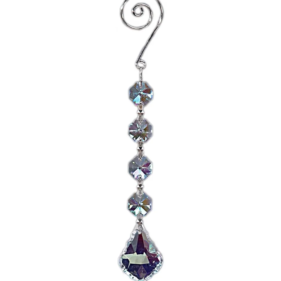 Decostar™ Real Iridscent Crystal Hanging Prisms Bell Glass Decorations (1 x Dozen) - 7"