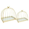 Decostar™ Rectangle Birdcage Cake Stand With Mirror 2pc/set - Gold