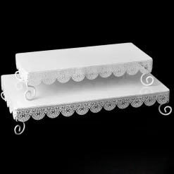 Decostar™ Rectangle Eyelet Stands Set of 2 - White