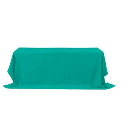 Decostar™ Rectangle Polyester Table Cover 90" x 156" - Turquoise