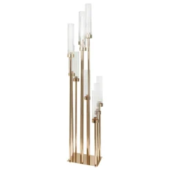 Decostar™ Rectangular Ten Arm Cluster Candle Holder 46"- Gold