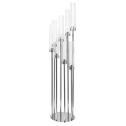 Decostar™ Round Eight Arm Cluster Candle Holder 42"- Silver