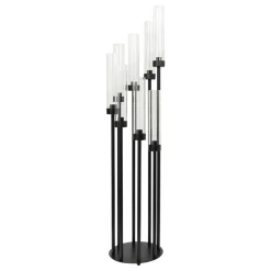 Decostar™ Round Eight Arm Cluster Candle Holder 42"- Black
