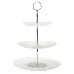 Decostar™ Round Glass Treat Stand 3 Tier 13½"