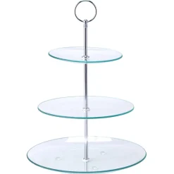Decostar™ Round Glass Treat Stand 3 Tier 13"
