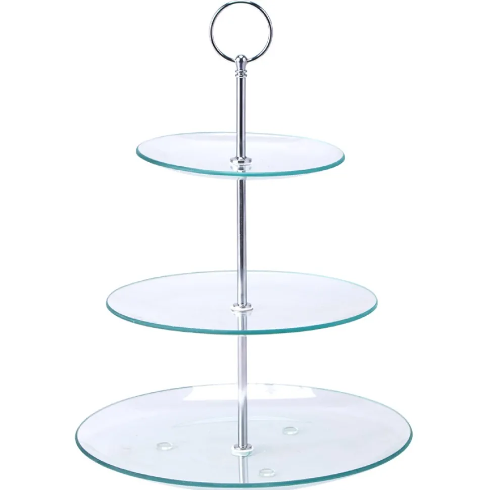 Decostar™ Round Glass Treat Stand 3 Tier 13"