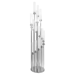 Decostar™ Round Sixteen Arm Cluster Candle Holder 58"- Silver